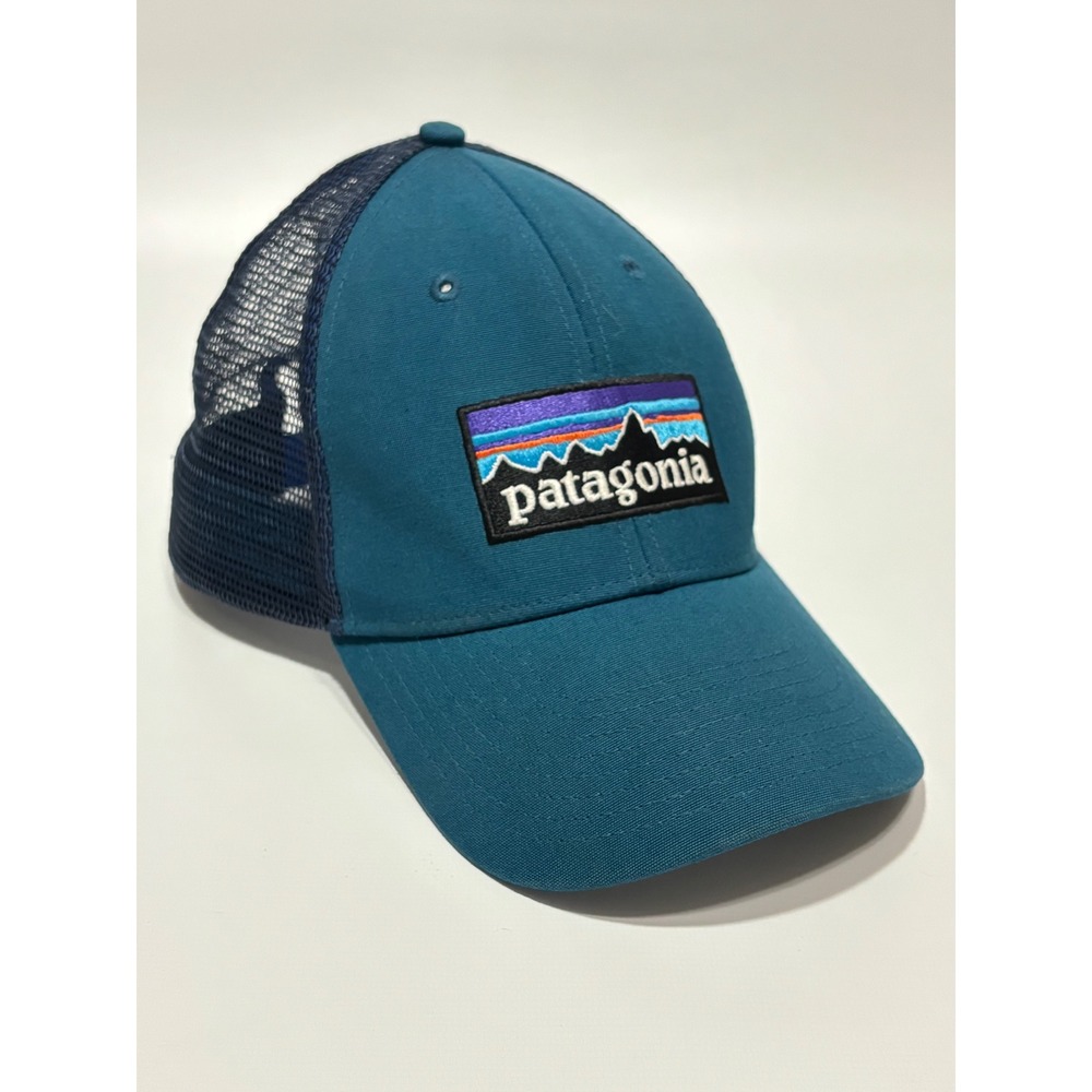 Patagonia Trucker Hat Unisex OS Teal P-6 Logo LoPro Snapback Mesh Back Cap